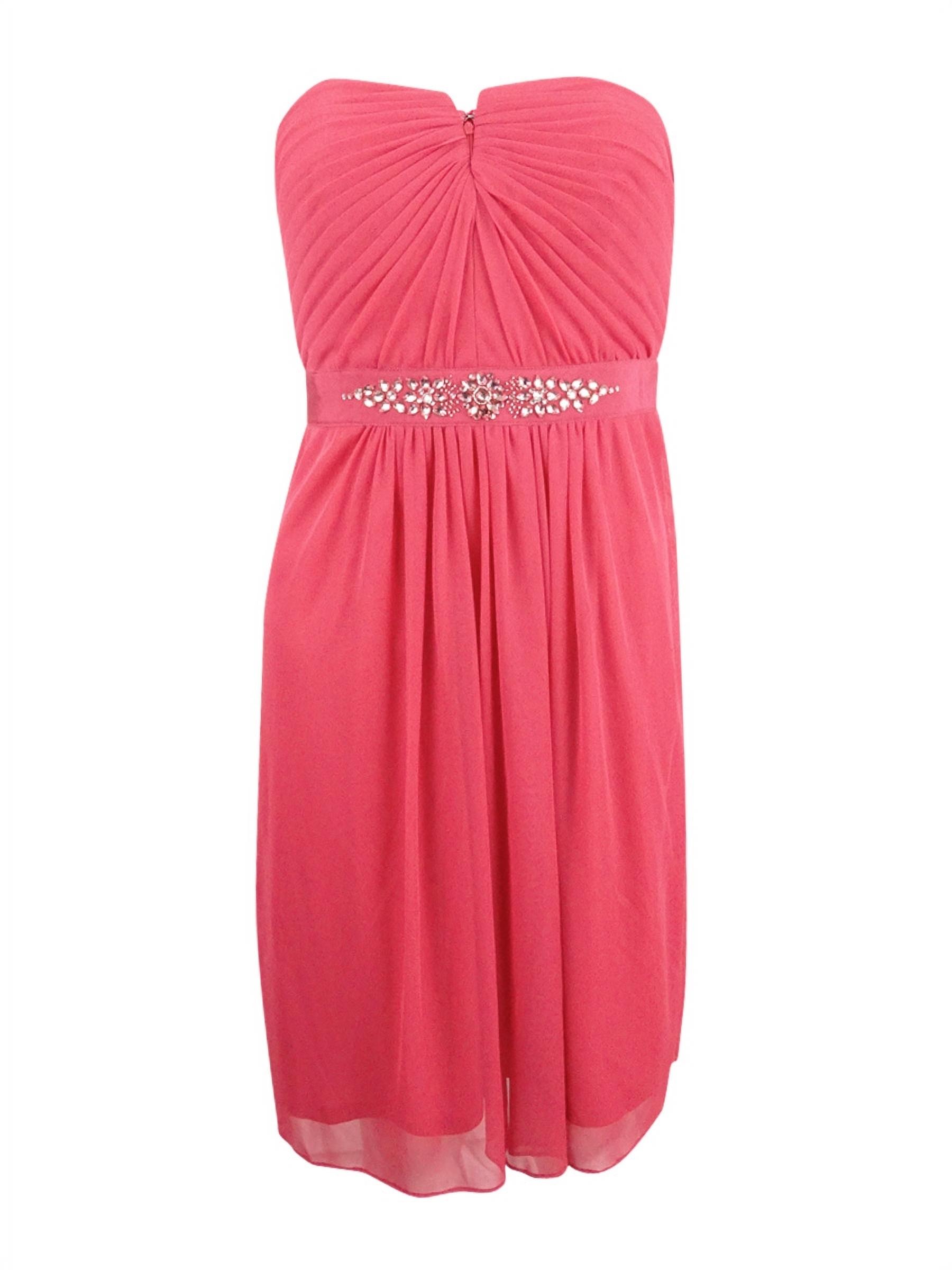 Adrianna Papell Women's Strapless Ruched Dress (4, French Coral)